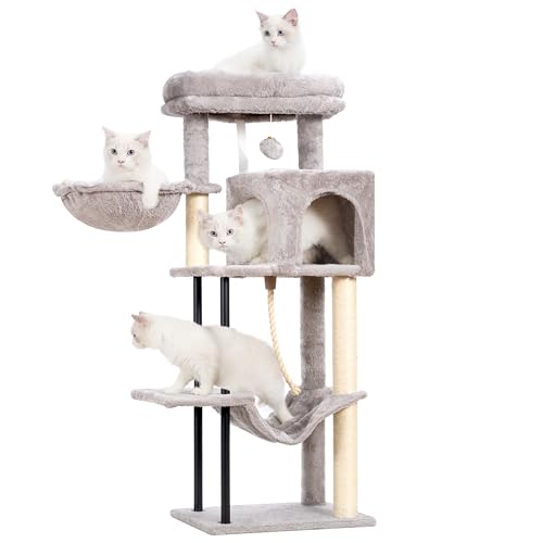 Gitelsnour Katzenbaum, Katzenturm für Indoor-Katzen, 110 cm, Katzenbaumturm mit stabilem Stahlrohr, Katzenhängematte, Katzenhaus für kleine Katzen und Kätzchen, Katzenkratzbaum, Hellgrau GCT004SW Gitelsnour Katzenbaum, Katzenturm für Indoor-Katzen, 110 cm, Katzenbaumturm mit stabilem Stahlrohr, Katzenhängematte, Katzenhaus für kleine Katzen und Kätzchen, Katzenkratzbaum, Hellgrau GCT004SW von Gitelsnour