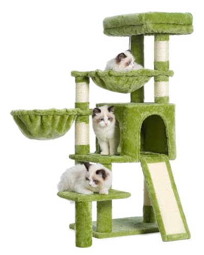 Gitelsnour Kratzbaum für kleine Katzen/Kätzchen, Katzenturm mit Höhle, 2 Körbe, Plattform, Kratzbrett, Katzenkratzbäume für Indoor-Katzen, Grün GCT003SGR von Gitelsnour