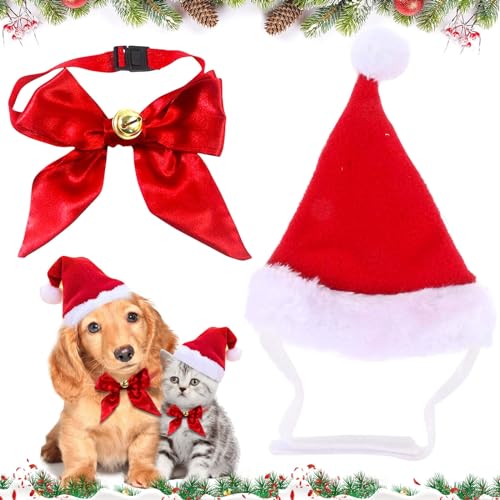 2 Stück Weihnachten Hundekostüm, Haustier Kostüm Weihnachten Kleidung Weihnachtsmütze und Halsband für Hund Katze, Rot Hund Weihnachten Mütze Deko Weihnachts Outfit Geschenk 2 Stück Weihnachten Hundekostüm, Haustier Kostüm Weihnachten Kleidung Weihnachtsmütze und Halsband für Hund Katze, Rot Hund Weihnachten Mütze Deko Weihnachts Outfit Geschenk von Giugio