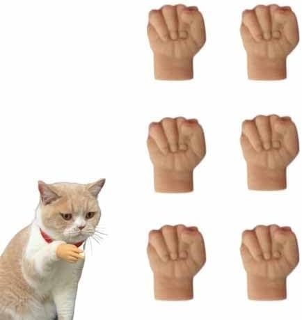 Giurui Mini Hände für Katzen, Dehnbare TPR-Hände Katzenspielzeug, Winzige Fingerhände, Katze Interaktives Spielzeug, Mini Gekreuzte Hände für Katzen, Gag Performance (D) von Giurui