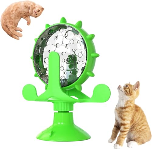 Giurui Riesenrad Leckerli Spielzeug, Katze Hund Puzzle Lecke Spielzeuge, Interaktives Katzenspielzeug Slow Feeder, Lustiges Katzenspielzeug Pet Treats Anreicherung Spielzeug, Katzenfutter Leckerli von Giurui