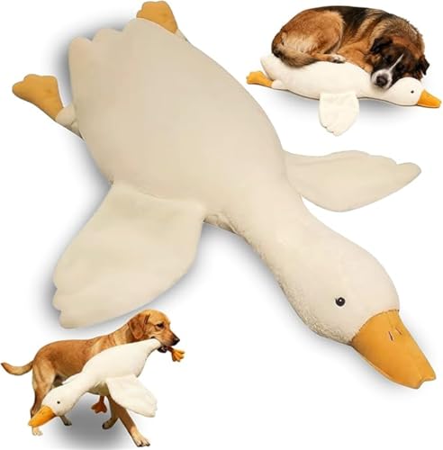 Giurui White Duck Dog Toy – Large Plush White Duck Dog Toys, Realistic Goose Design Dolls Suitable for Dogs Chew, Play or Training, Best Pet Supplies, Suitable for All Dogs Chew and Play (50cm-1 Pcs) von Giurui