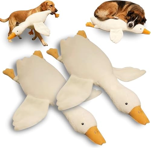 Giurui White Duck Dog Toy – Large Plush White Duck Dog Toys, Realistic Goose Design Dolls Suitable for Dogs Chew, Play or Training, Best Pet Supplies, Suitable for All Dogs Chew and Play (50cm-2 Pcs) von Giurui