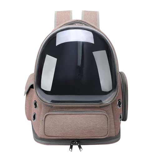 Moorpet Haustier-Tragetasche für Katzen, Hunde und Kleintiere, super belüftetes Design, atmungsaktiver Katzen-Bubble-Rucksack, Fluggesellschaften zugelassen, ideal für Reisen/Camping (Khaki) von GixDix
