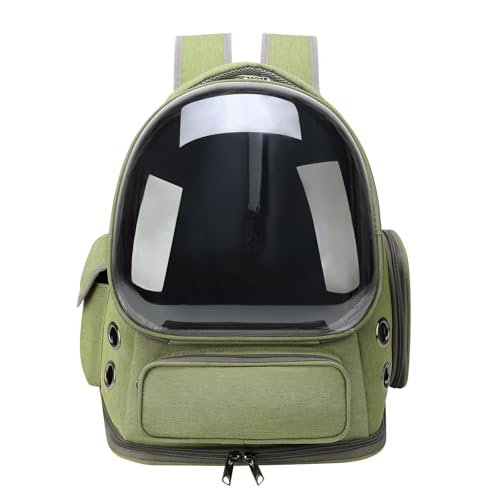 Moorpet Haustier-Tragetasche für Katzen, Hunde und Kleintiere, super belüftetes Design, atmungsaktiver Katzen-Bubble-Rucksack, Fluggesellschaften zugelassen, ideal für Reisen/Camping (grün) von GixDix