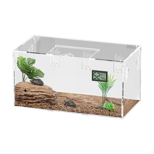 Giznzg Vogelspinnen-Gehege aus Acryl, Reptilien-Terrarium, Zuchtbecken mit Temperatur-Hygrometer, Habitat, Reptilien-Futterbox, Isopod-Terrarium-Käfig für Insekten, Eidechsen, Heimbüro von Giznzg