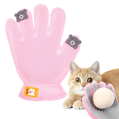 Gjinxi 2-in-1-Pflegehandschuh für Katzen und Hunde, effiziente Enthaarungsbürste, langer, kurzer Fellentfernungshandschuh, sanfte Massage für Welpen, Kätzchen, Baden, Fellpflege, Bürste, Werkzeug von Gjinxi