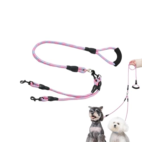 GjnjfdF Doppelter Hundegurt, Zwei-Tier Hundeleine Haustiergeschirr, Tier Sicherheitsausrüstung Ergonomischer Griff 360 Grad Drehfunktion für Kleine Mittelgroße Große Hunderassen Wanderungen Camping von GjnjfdF
