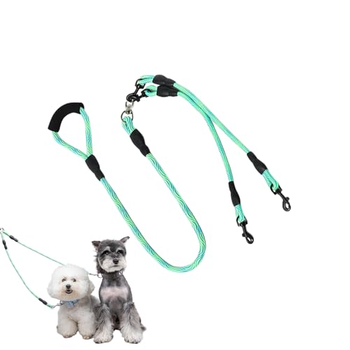 GjnjfdF Geschirr Für Zwei Hunde, Spaziergang Leine für Zwei Haustiere, Ausgestattet mit ergonomischem Griff und verdrehsicherer Technik für Sicherheit bei kleinen, mittleren, großen Hunderassen beim von GjnjfdF