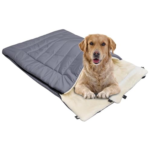 GjnjfdF Haustier Schlafsack, Hundematten zum Schlafen,Katzenbett mit Kissen - wasserdichte packbare Haustierartikel für große mittelgroße Rassen Camping -Wanderwanderungen von GjnjfdF