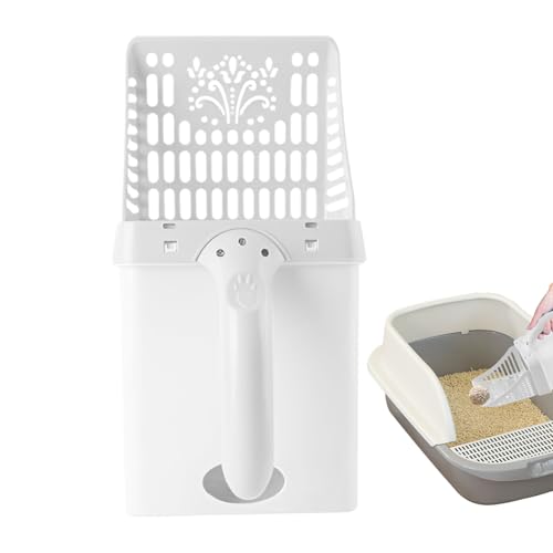GjnjfdF Katzentoilettenschaufel, Katzentoilettenschaufel | Rutschfester Streuschaufel mit großer Öffnung und Haken | Effiziente Reinigungswerkzeuge, bequemer Griff, multifunktionale Katzenbox-Zubehör von GjnjfdF