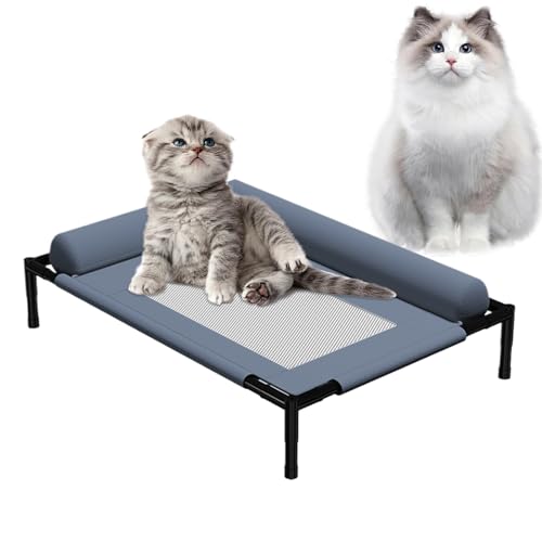 GkgWuxf Hochgezogenes Hundebett, Hundebotte | Außen Hundebett mit Kissen und atmungsaktivem Netz | Abnehmbare waschbare Haustierzubehör für Cat Outdoor Camping Terrasse Sonnenbaden Reisereisen von GkgWuxf