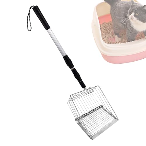GkgWuxf Katzenschugel für Katzentoilette, Metall Cat Müll -Schaufel - Chicken Coop Scooper für Sand - Langgriff Pooper Poop Sifter für Haushalt Senior Pet Care Small Space Living von GkgWuxf