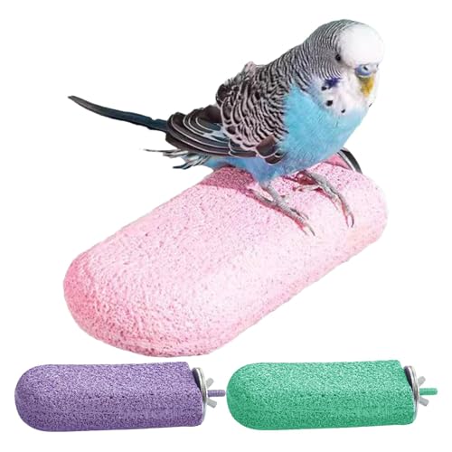 GkgWuxf Sittich-Sitzstangen für Käfig, Eiscreme-Vogel-Sitzstange, 3 x Papageienspielzeug, Haustierbedarf, Pfotenschleifstab für Sittiche, Nymphensittiche, Nymphensittiche, Lovebird Finken von GkgWuxf