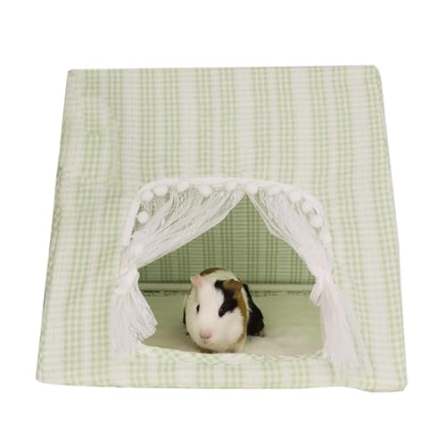 Gkumgwo Hasenhaus | weiches, waschbares Kleintierbett | Chinchilla-Käfigzubehör kleines Zelt, schickes grün-weißes Frettchenversteck zum Schlafen Entspannen Gkumgwo Hasenhaus | weiches, waschbares Kleintierbett | Chinchilla-Käfigzubehör kleines Zelt, schickes grün-weißes Frettchenversteck zum Schlafen Entspannen von Gkumgwo
