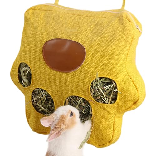 Gkumgwo Heusack | Sack Heusack Fütterung | 4-Loch Waschbarer Futterspender zur Fütterung Pflege Anreicherung Hamster Rennmaus Schildkröte von Gkumgwo