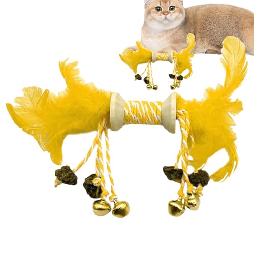 Gkumgwo Katzen-Kauspielzeug für Zähne, Katzenminze-Kauspielzeug | Beißspielzeug für Kätzchen aus | Mit Glocke, bunten Federn, interaktives Spielzeug aus verschleißfestem, bissfestem Gkumgwo Katzen-Kauspielzeug für Zähne, Katzenminze-Kauspielzeug | Beißspielzeug für Kätzchen aus | Mit Glocke, bunten Federn, interaktives Spielzeug aus verschleißfestem, bissfestem von Gkumgwo