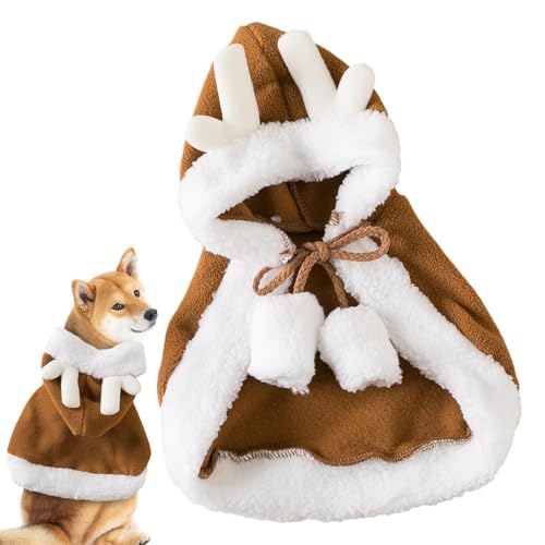 Gkumgwo Weihnachtshaubenumhang für Hunde – Hunde-Weihnachtsoutfit Elch Hundekleidung | Haustierkostüm Elchumhang, Hundekostüm, Umhang für kleine Hunde, Katzen, Kaninchen Gkumgwo Weihnachtshaubenumhang für Hunde – Hunde-Weihnachtsoutfit Elch Hundekleidung | Haustierkostüm Elchumhang, Hundekostüm, Umhang für kleine Hunde, Katzen, Kaninchen von Gkumgwo