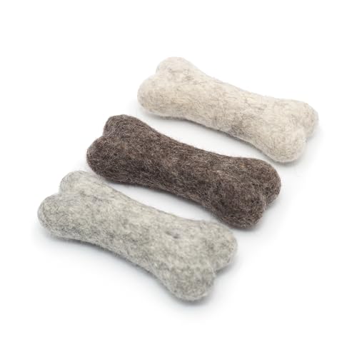 Glaciart One Hunde-Kauknochen aus gefilzter Wolle, 3 Stück, langlebiges Kauspielzeug für Zahnen und Zahnreinigung, Apportierspiele und gegen Angst/Langeweile, ideal für kleine Welpen Glaciart One Hunde-Kauknochen aus gefilzter Wolle, 3 Stück, langlebiges Kauspielzeug für Zahnen und Zahnreinigung, Apportierspiele und gegen Angst/Langeweile, ideal für kleine Welpen von Glaciart One