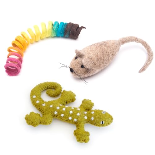 Glaciart One Katzenspielzeug-Set aus Wolle mit Katzenminze, niedliches Katzenspielzeug für Interaktion und Langeweile, fördert Bewegung, Erkundung und Spielen, gefüllt mit Bio-Katzenminze, um Angst zu von Glaciart One