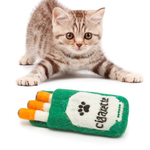 Glaciart One Plüsch-Katzenspielzeug aus Filzwolle, weiche flauschige Anreicherung, 100 % natürliche Wolle, gefüllt mit Bio-Katzenminze, interaktives Katzenminze-Spielspielzeug, sicher für Haustiere, Glaciart One Plüsch-Katzenspielzeug aus Filzwolle, weiche flauschige Anreicherung, 100 % natürliche Wolle, gefüllt mit Bio-Katzenminze, interaktives Katzenminze-Spielspielzeug, sicher für Haustiere, von Glaciart One