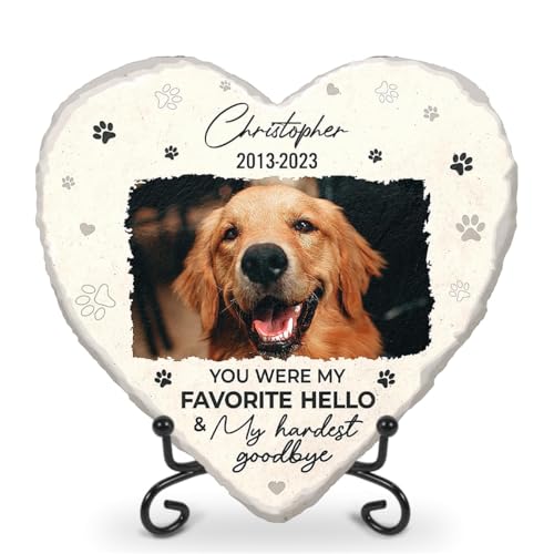 Glad Gua Gedenkstein für Hunde mit Aufschrift "You were My Favorite Hello", personalisierbar, Gartendekoration, Gedenkgeschenke für den Verlust von Hunden, Katzen, Haustier-Gedenkgeschenke, Glad Gua Gedenkstein für Hunde mit Aufschrift "You were My Favorite Hello", personalisierbar, Gartendekoration, Gedenkgeschenke für den Verlust von Hunden, Katzen, Haustier-Gedenkgeschenke, von Glad Gua