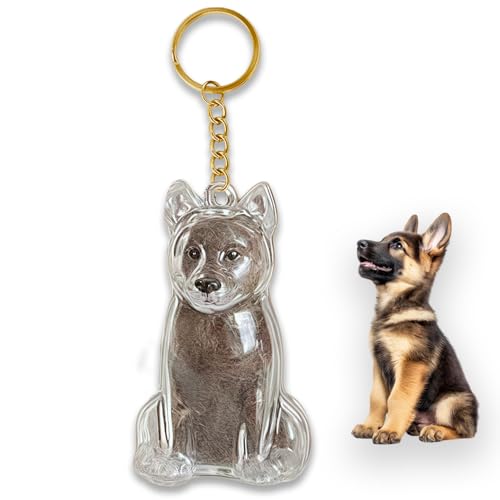 Glamifyr Deutscher Schäferhund Schlüsselanhänger für Tierhaare,Schlüsselanhänger Hundehaare,Hundehaar Anhänger,Schlüsselanhänger Hund,Taschen Anhänger, kreatives Gedenkgeschenk für Tierliebhaber von Glamifyr