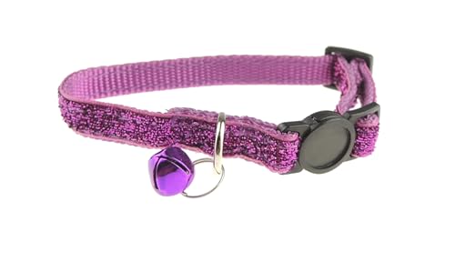 Festliches glitzerndes Prinzessinnen-Lametta-Halsband für Weihnachten, Geburtstag, Jungen, Mädchen, Katze, verstellbar, bequem, Kätzchen, Schnellverschluss, Nylon, spezielles Halsband (ovales Magenta) von Glamour Girlz