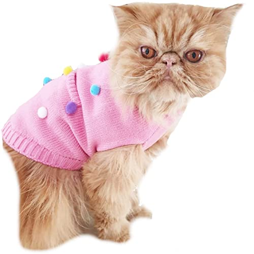 Glamour Girlz Pullover mit Bommeln, warm, gestrickt, für kleine Hunderassen, Größe XL, Rosa / Grau von Glamour Girlz