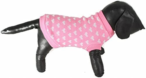 Glamour Girlz Strickpullover, für kleine Hunde und Katzen, mit Herzen, Gr. M, Rosa von Glamour Girlz