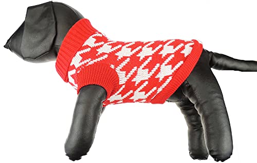 Pullover für kleine Hunderassen, gestrickt, warm, für den Winter, Größe XS, Rot von Glamour Girlz