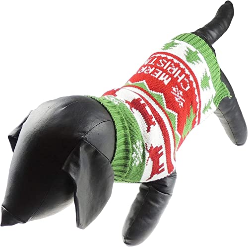 Hundepullover für kleine Hunderassen, warm, für Mädchen, Jungen, Weihnachten, Grün / Rot, Größe M Hundepullover für kleine Hunderassen, warm, für Mädchen, Jungen, Weihnachten, Grün / Rot, Größe M von Glamour Girlz