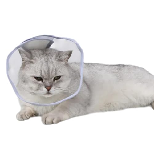 Glanhbnol Transparentes Katzen-Kegelhalsband, transparentes Genesungshalsband, weiches Kegelhalsband für nach der Genesung und Wundschutz von Glanhbnol