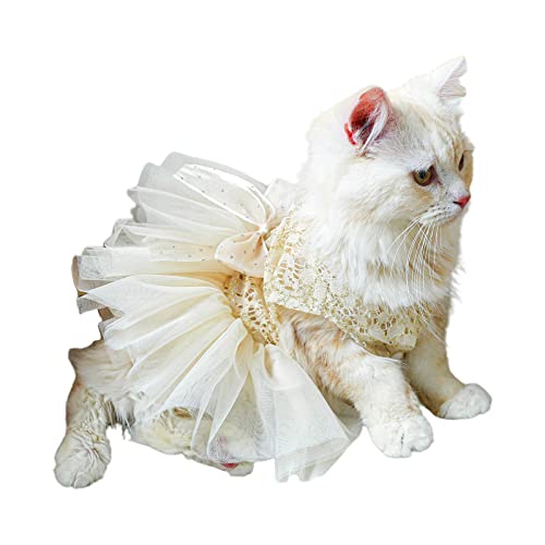 Sommer-Hochzeitskleid, Haustierweste, Hunderock, Spitzengarn, Kleid für Hunde, Haustierrock mit Schleife, Frühlingskleidung, Hundekleid für kleine Hunde, Hundekleider für Hunde, Mädchen, Spitze von Glanhbnol