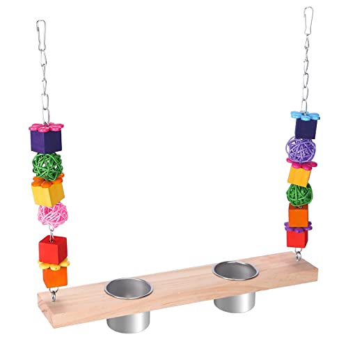 Vogelfutterschale mit Ständer für Papageien, zum Aufhängen, Edelstahl, für Papageienkäfig, Schaukel, Kauzubehör Vogelfutterschale mit Ständer für Papageien, zum Aufhängen, Edelstahl, für Papageienkäfig, Schaukel, Kauzubehör von Glanhbnol