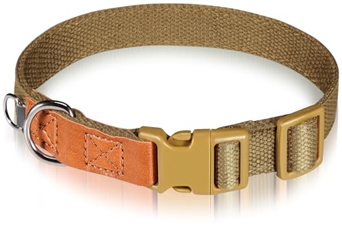 Verstellbares Hundehalsband aus Polyester-Baumwolle mit Lederakzenten, strapazierfähigem D-Ring und hochwertiger Kunststoffschnalle: bequem, stilvoll und sicher, perfekt für kleine, mittelgroße und Verstellbares Hundehalsband aus Polyester-Baumwolle mit Lederakzenten, strapazierfähigem D-Ring und hochwertiger Kunststoffschnalle: bequem, stilvoll und sicher, perfekt für kleine, mittelgroße und von Glanhook