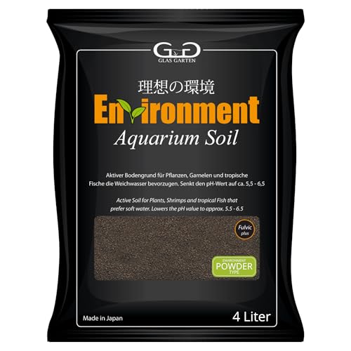 GlasGarten Environment Aquarium Soil Powder | 4L / 1 – 2mm Körnung – aktiver Bodengrund aus gebrannten & sterilisierten Erden, besonders nährstoffreich von GlasGarten