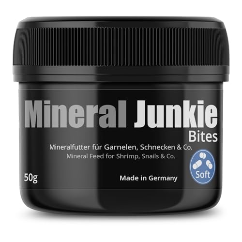 GlasGarten Mineral Junkie Bites | 50g – Premium Mineralfutter für Garnelen & Schnecken, Ergänzungsfutter/Aufzuchtfutter mit Mineralstoffen, Soft Bites GlasGarten Mineral Junkie Bites | 50g – Premium Mineralfutter für Garnelen & Schnecken, Ergänzungsfutter/Aufzuchtfutter mit Mineralstoffen, Soft Bites von GlasGarten