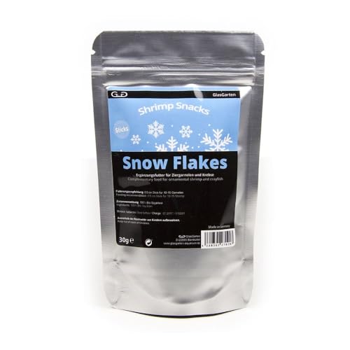 GlasGarten Shrimp Snacks Snow Flakes | 30g – Nuggets schnell zu kleinen Flocken zerfallend, aus 100% Bio-Sojakleie, reich an Vitaminen, Aminosäuren & Ballaststoffen von GlasGarten