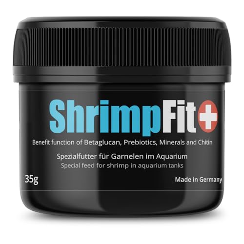 GlasGarten ShrimpFit | 35g – Spezialfutter für Ziergarnelen, Immunbooster für verbesserte Abwehrkräfte, enthält wichtige Wirkstoffe wie Beta-Glucane, Mineralien & Chitin von GlasGarten