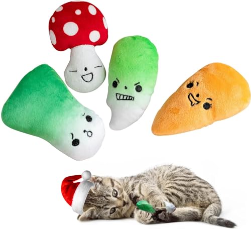 Glaublieb 4 PCS Katzenminze Spielzeug, Plüsch KatzenspielzeugWeiche Interaktive Indoor Katze Spielzeug zum Dekomprimieren und Beseitigen von Langeweile von Glaublieb