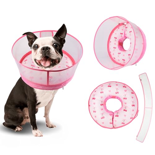 Aufblasbares Hundekegelhalsband für große mittelgroße Hunde nach Operationen, weiches Hunde-Donut-Halsband, verstellbarer Genesungsknochen für Haustiere, verhindert Beißen und Kratzen (Rosa, M +) Aufblasbares Hundekegelhalsband für große mittelgroße Hunde nach Operationen, weiches Hunde-Donut-Halsband, verstellbarer Genesungsknochen für Haustiere, verhindert Beißen und Kratzen (Rosa, M +) von Glazeon