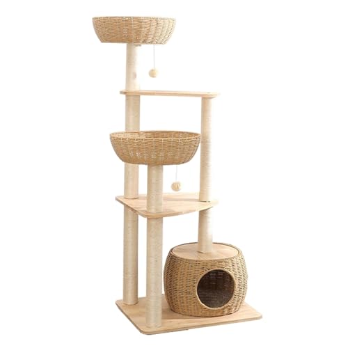 Katzenbaum, Katzenturm for Hauskatzen, Katzenklettergerüst mit Sitzstangen for Katzenpfoten, gemütliche Katzenhäuser, Federball und Hängeball, Kratzbäume, mehrstöckiges Aktivitätszentrum for Haustiere Katzenbaum, Katzenturm for Hauskatzen, Katzenklettergerüst mit Sitzstangen for Katzenpfoten, gemütliche Katzenhäuser, Federball und Hängeball, Kratzbäume, mehrstöckiges Aktivitätszentrum for Haustiere von Glenmi