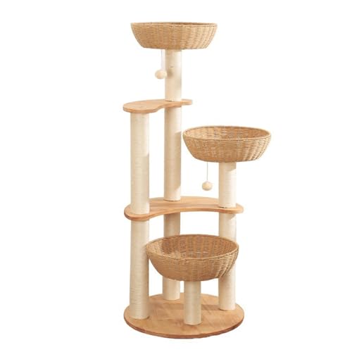 Katzenbaum, Katzenturm for Hauskatzen, Katzenklettergerüst mit Sitzstangen for Katzenpfoten, gemütliche Katzenhäuser, Federball und Hängeball, Kratzbäume, mehrstöckiges Aktivitätszentrum for Haustiere Katzenbaum, Katzenturm for Hauskatzen, Katzenklettergerüst mit Sitzstangen for Katzenpfoten, gemütliche Katzenhäuser, Federball und Hängeball, Kratzbäume, mehrstöckiges Aktivitätszentrum for Haustiere von Glenmi