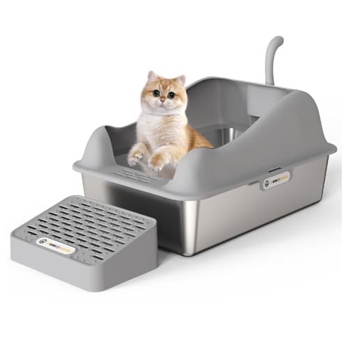 Katzenfreundliche, platzsparende Katzentoilette aus Edelstahl: Perfekt for das Leben mit begrenztem Platz von Glenmi