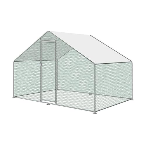 Robuster begehbarer Hühnerstall – Käfig aus verzinktem Stahl mit hochwertiger Tür mit kleinem Spalt – Geeignet for Haustiere: Hühner, Kaninchen, Hunde, Enten, Hühner, Geflügel(2 * 3 * 2) von Glenmi
