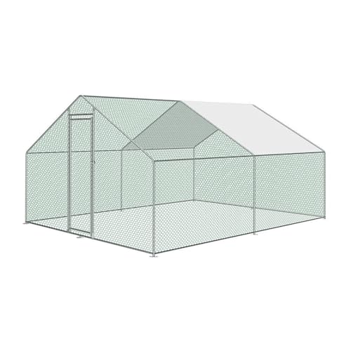 Robuster begehbarer Hühnerstall – Käfig aus verzinktem Stahl mit hochwertiger Tür mit kleinem Spalt – Geeignet for Haustiere: Hühner, Kaninchen, Hunde, Enten, Hühner, Geflügel(4 * 3 * 2) von Glenmi
