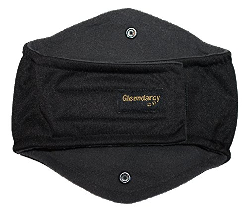 Glenndarcy Diamant multidirektionalen Hund Bauchband - Urin Inkontinenz - Black Medium and 2 Washable Pads von Glenndarcy