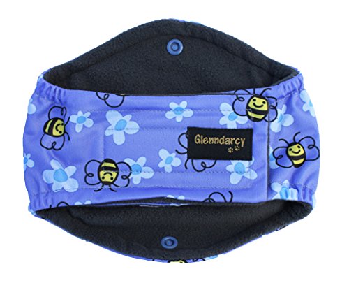 Glenndarcy Diamant multidirektionalen Hund Bauchband - Urin Inkontinenz - Buzzy Bee Medium Long and 2 Washable Pads von Glenndarcy