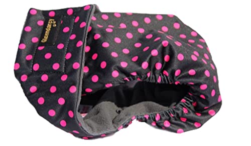 Glenndarcy Hundewindeln - OHNE SCHWANZLOCH - für z.B FRENCHIES und Bulldoggen - (Medium Pants only, Black Pink Dot) von Glenndarcy